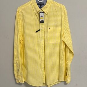 Tommy Hilfiger Men's Casual Yellow Checkered Shirt
